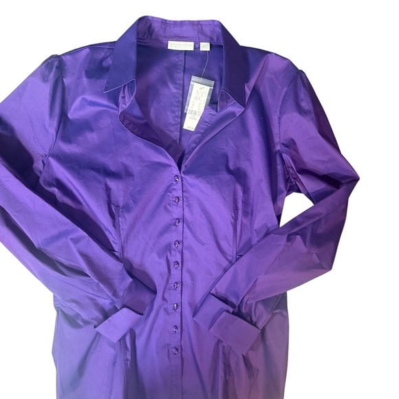 New York & Company Deep Purple Button Down Shirt - Picture 3 of 13